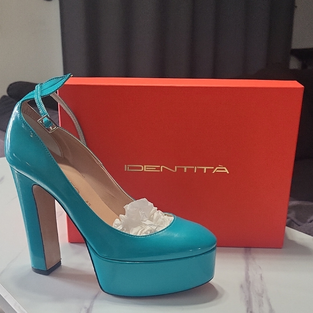Turquoise Platform Heels